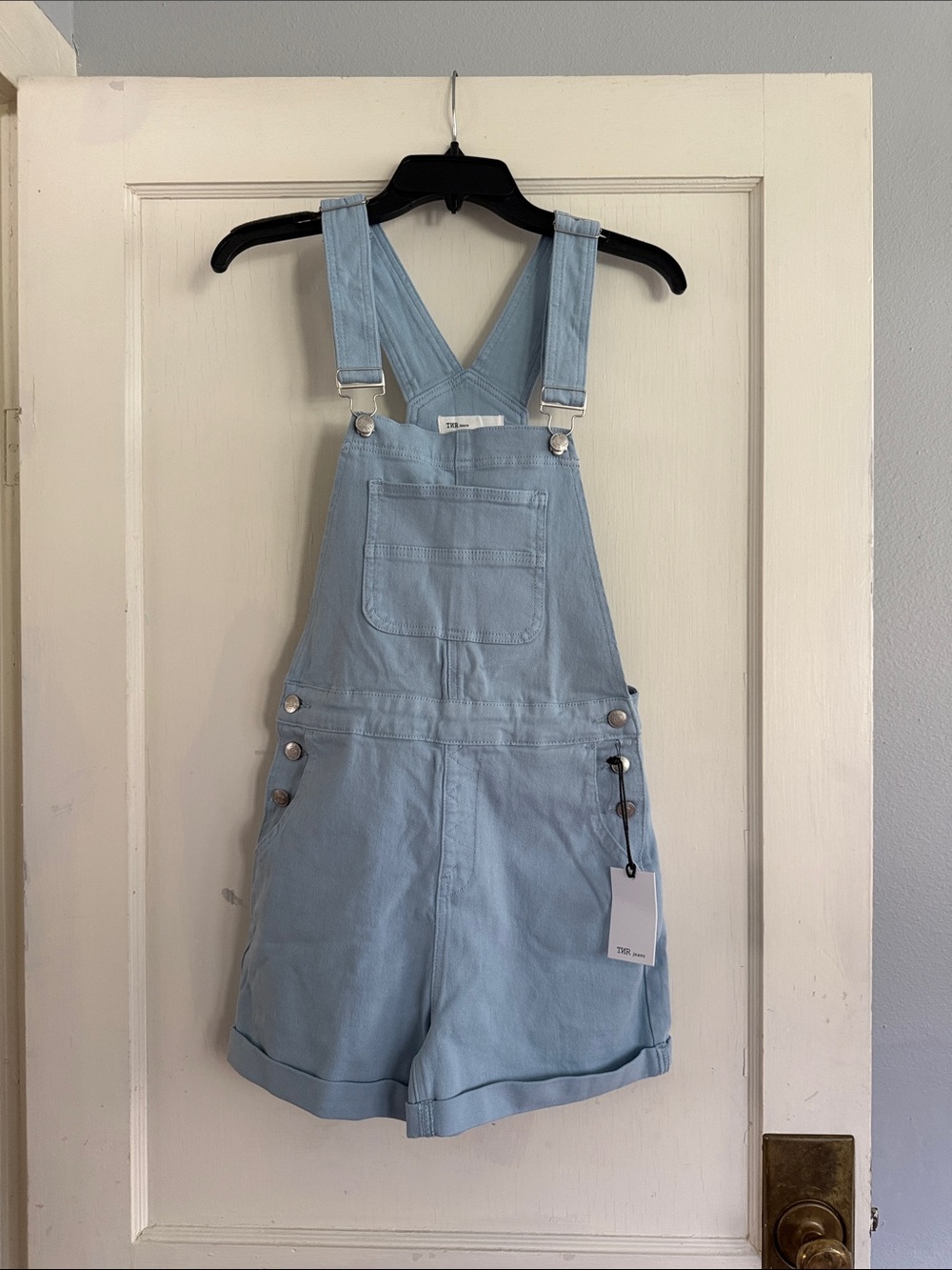 Vici Light Blue Denim Short Overalls